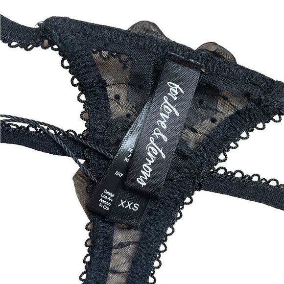 For Love and Lemons 🍋 Embroidered Thong Size XXS - Picture 4 of 5